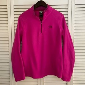 The North Face 1/4 Zip Pullover. Pink, size Large.